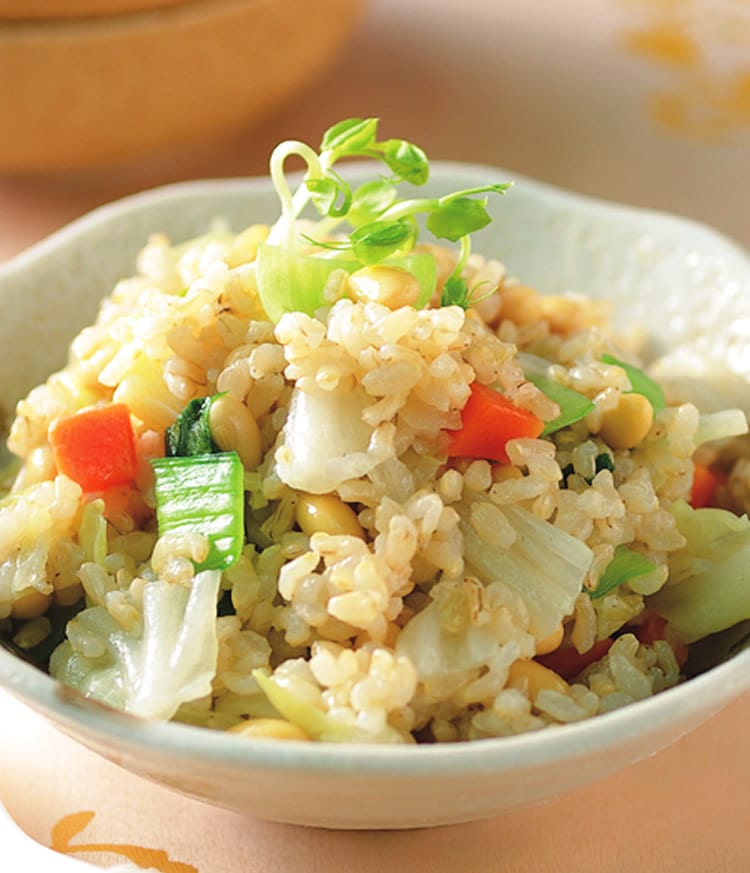 食谱:黄豆糙米菜饭